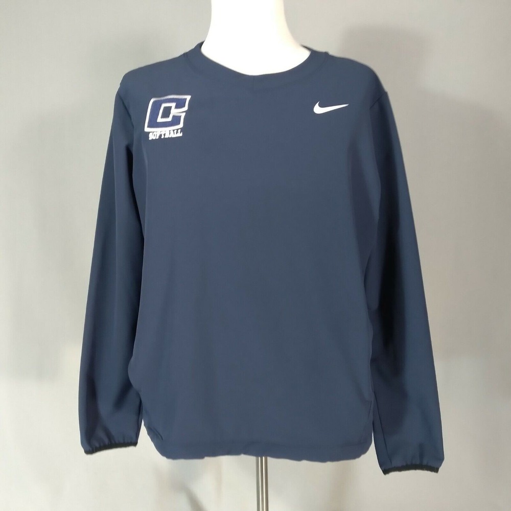 Nike Wind Shirt Mens Large Blue Softball Microfiber Fleece Pullover Sweater